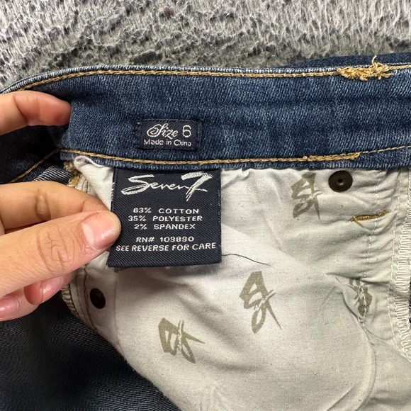 Seven7 Jeans Womens 6 Blue Cotton Denim Bootcut Faded Stretch Western Cowgirl - Picture 4 of 10